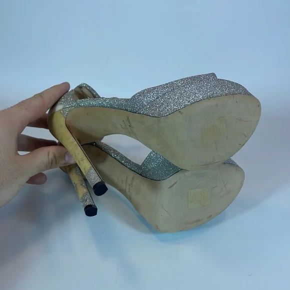 Jimmy Choo Pattie Glitter Platform Heels